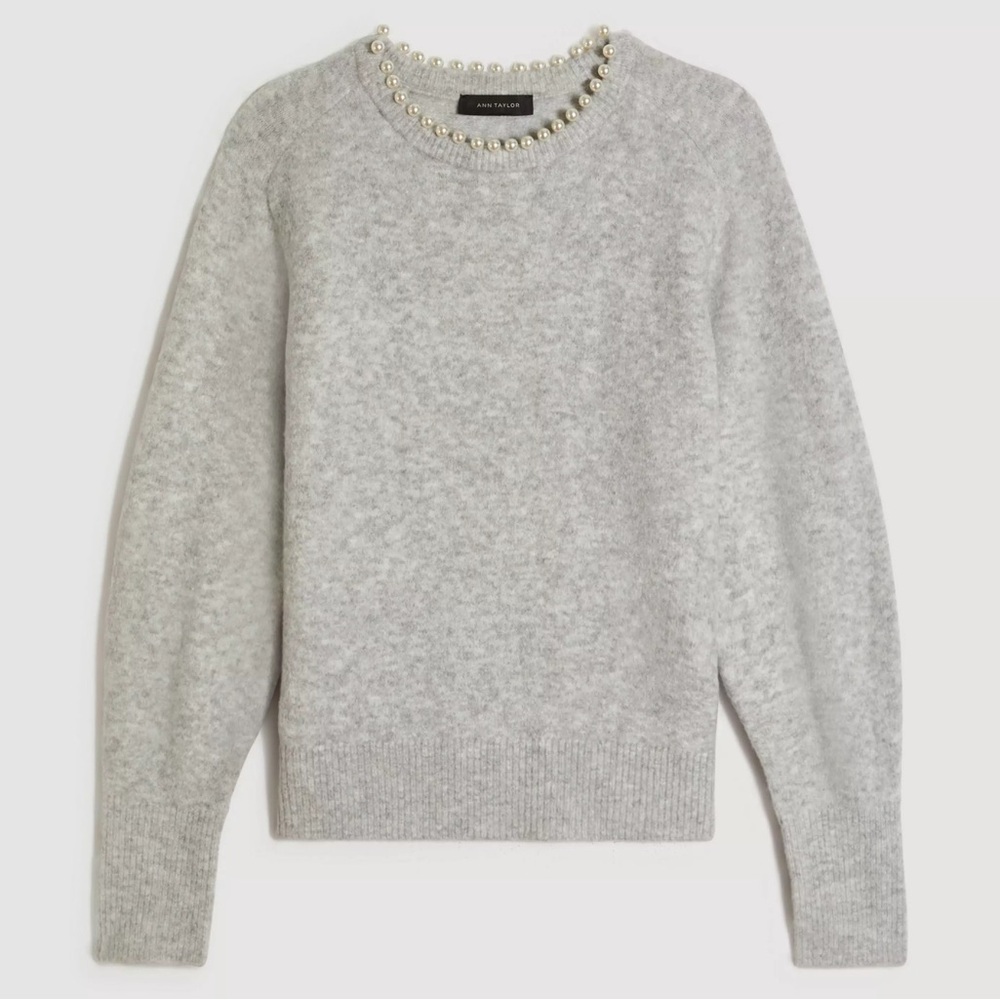 Ann Taylor Gray Crew Neck Sweater
